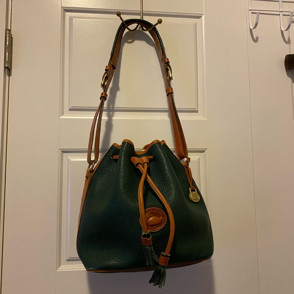 Dooney & Bourke Green and Tan Shoulder Bag